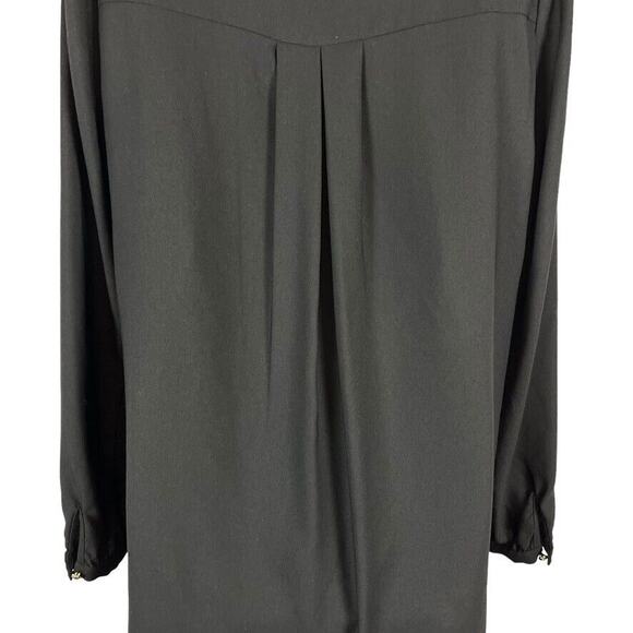 Jessica Simpson Black Gold Studded Shift Whimsigoth Long Sleeve Dress Witchy 12 - Picture 12 of 15